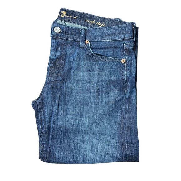 7 For All Mankind Women's Size 28 Dojo Cropped Jeans 7's Pockets Dark Wash #I8-5 - Picture 9 of 10